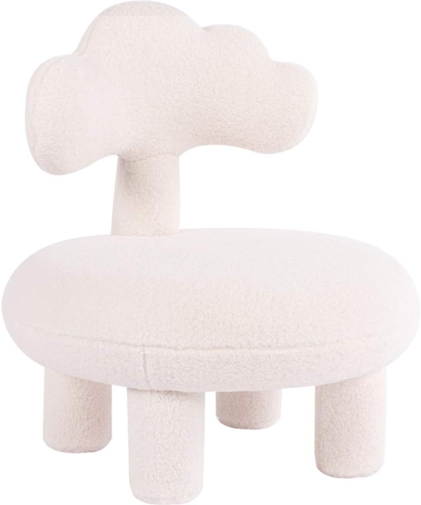 Couch Cute Bow-Knot Cloud-Shaped Sofa Chair in Girls Bedroom Kindergarten Reading Corner Learning Small Chair Load-Bearing 75kg (Color : Gray A Size: 555558cm) (White B 55 * 55 * 58cm)