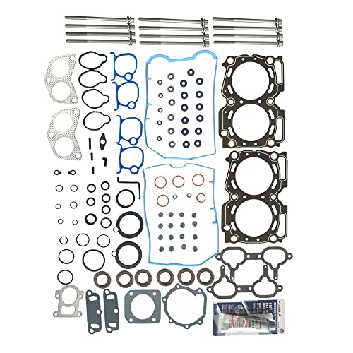 Image of Partsflow Cylinder Head Gaskets Set With 12 Head Bolts For Subaru Forester 1998 For Subaru Impreza 1998 For Subaru Legacy 1996-1999 2.5L 2458CC H4 DOHC OE#ES72905 HS26167PT-3 HS26167PT-2 HS26167PT-1