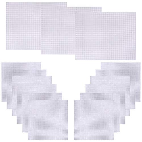 15 Pieces Plastic Mesh Canvas Clear Plastic Canvas Kit Acrylic Yarn Crafting, Knit and Crochet Projects