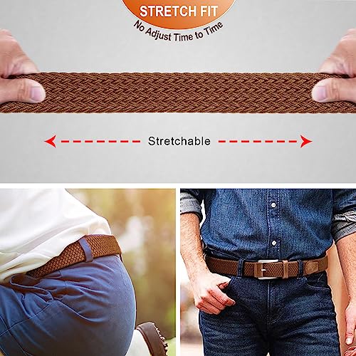 Image of Stretch Belt Men,Bulliant Mens Woven Stretch Braided Belt 1 3 /8