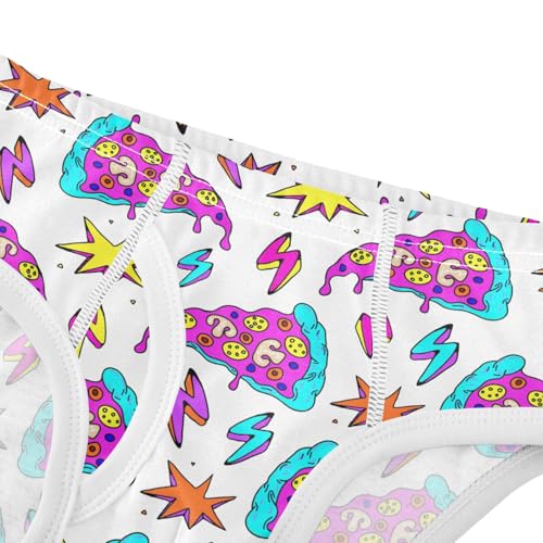 Boys' Underwear Cotton Little Boys Pizza Colorful Briefs Soft Toddler Underwear 2T-8Y4