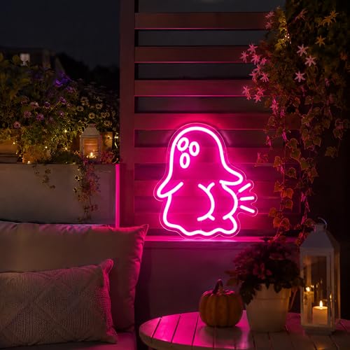 Image of Ghost Neon Sign, Neon Signs for Wall Decor LED Signs Neon Light