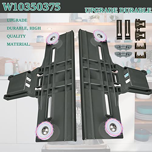 Upgraded W10350375 Top Rack Adjuster With Dishwasher Upgrade Wheels