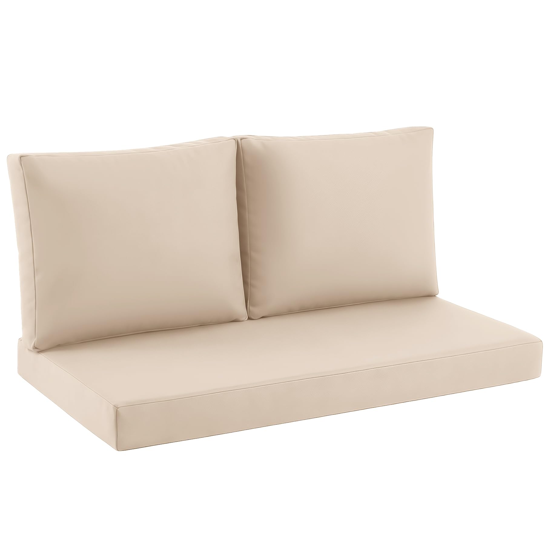 Photo 1 of Zonamat Outdoor Loveseat Cushion Set, 46" x 26" Loveseat Cushions for Outdoor Furniture, Waterproof & Fade-Resistant Patio Furniture Cushions, Deep Seat Cushion for Bench, Swing and Couch, BeigeLPNPMGO0624836