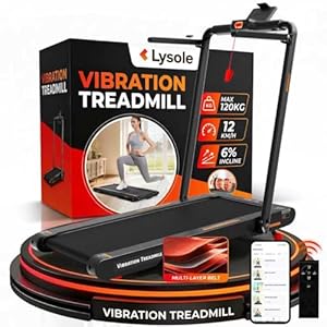 Lysole 4 in 1 Walking Vibration Pad with 6% Incline,12 km/h Treadmills for Home, Foldable Incline Treadmill with App Compatible, with Remote Control