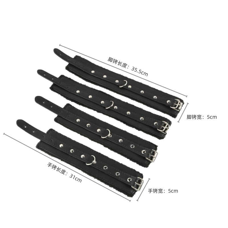 Pulseras de cuero negro deportivas para tobillos y muñecas 2