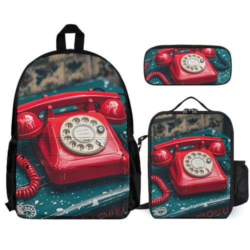 Sac à dos rétro Londres 3 pièces étanche avec trousse et sac isotherme
