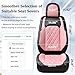 Coverado Leather Seat Covers, Car Seat Covers Full Set, Waterproof Faux Leather Pink & Black Seat Covers, Car Seat Protectors 5 Seats, Automotive Seat Covers Universal Fit for Most Cars SUV Trucks