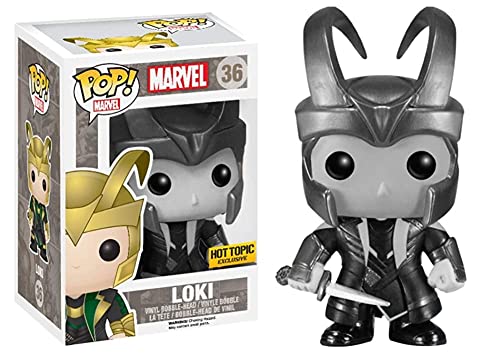 5Star-Td Funko Pop! Marvel Black/White Loki With Helmet Figure #36 Hot Topic Exclusive