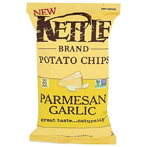Kettle Parmesan Garlic Potato Chips, Non GMO, 5 Ounces (Pack
