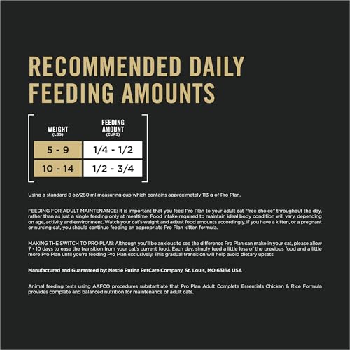 Purina Pro Plan High Protein Cat Food With Probiotics for Cats, Chicken and Rice Formula - 16 lb. Bag