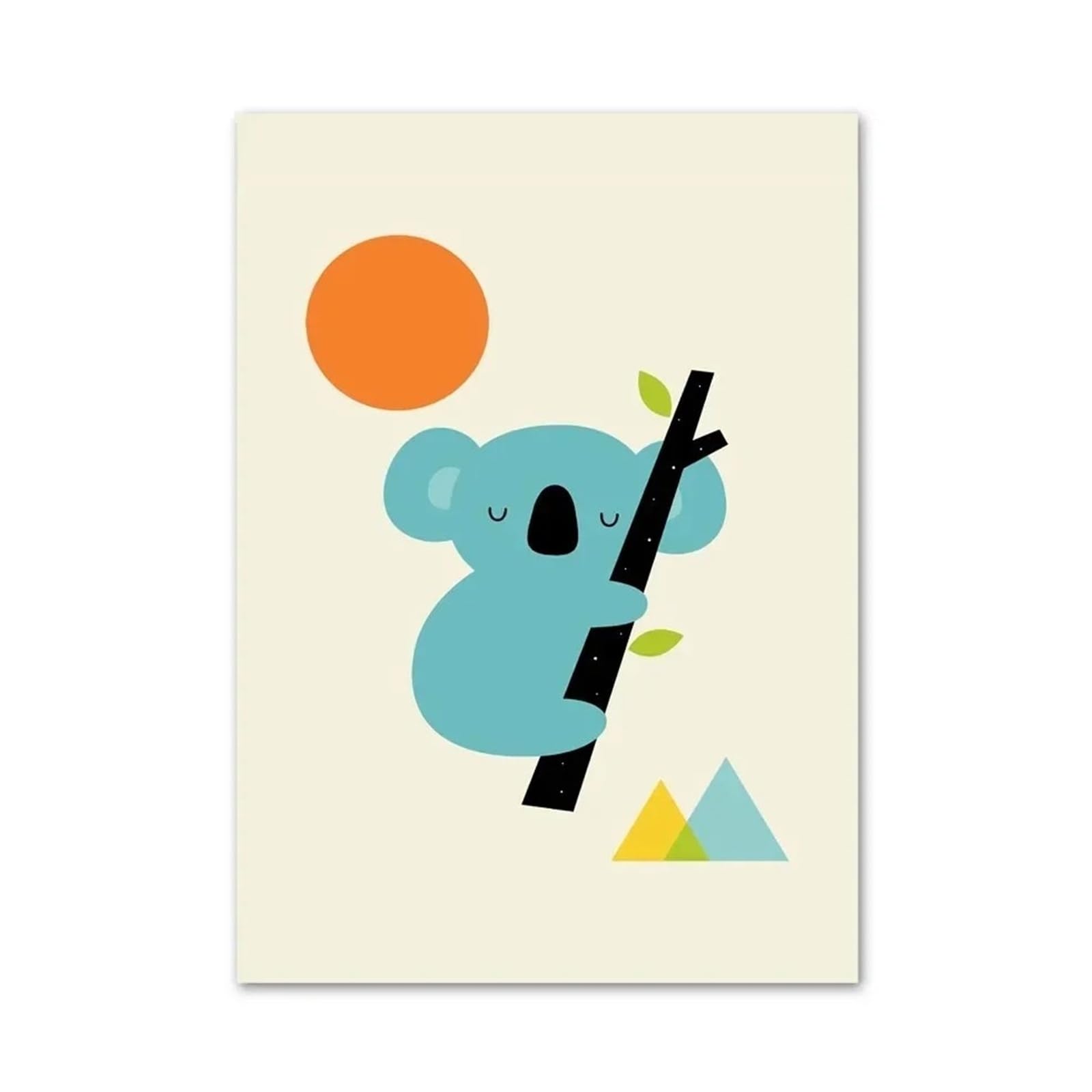 BYAMBD Aesthetic Pictures Cute Koala Sloth Fox Elephant Raccoon Wall Art Canvas Painting Nordic Posters And Prints Cartoon Wall Pictures Kids Room Decor