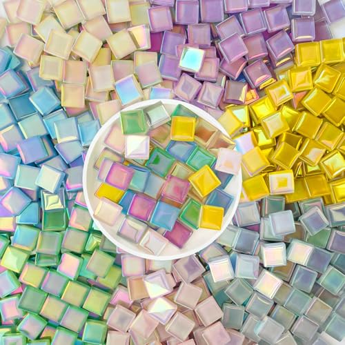 Azulejos de mosaico iridiscentes de 2.2 lb para crear manualidades únicas en casa 2