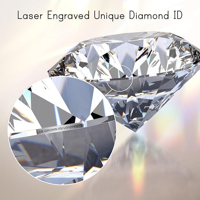 Image of Lab-Grown Diamond Stud Earrings With Unique laser engraved Diamond ID, Set In Platinum, White Gold or Yellow Gold - D Color, VVS2 Clarity, IGI Certified Lab-Grown Diamonds - Available in 1 to 5 CTTW