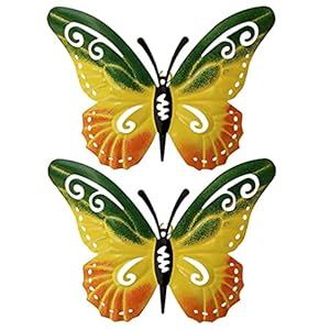Sanfiyya 2 stuks outdoor grote metalen vlinder tuindecoraties outdoor muur kunst metalen vlinder voor outdoor hekken…