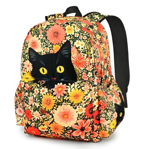Athjunss Cat Kids Backpack School Backpack Teens Bookbag for Girls Boys Hiking Camping Travel Sports