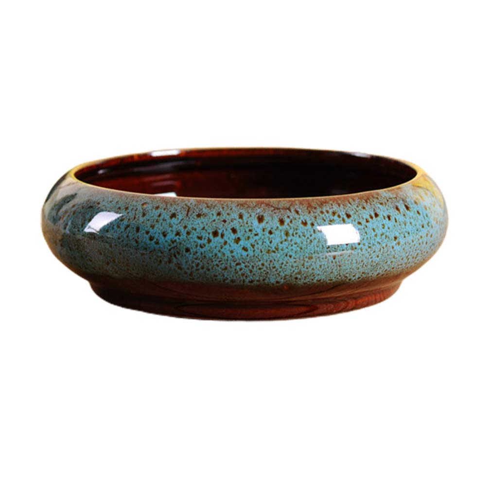 Happyyami Hydroponic Plant Succulent Pots Ceramic Round Decorative Bowl Hydroponic Water Lily Planter for Flowers Succulent Table Centerpiece (Random Color) Indoor Plant Pots