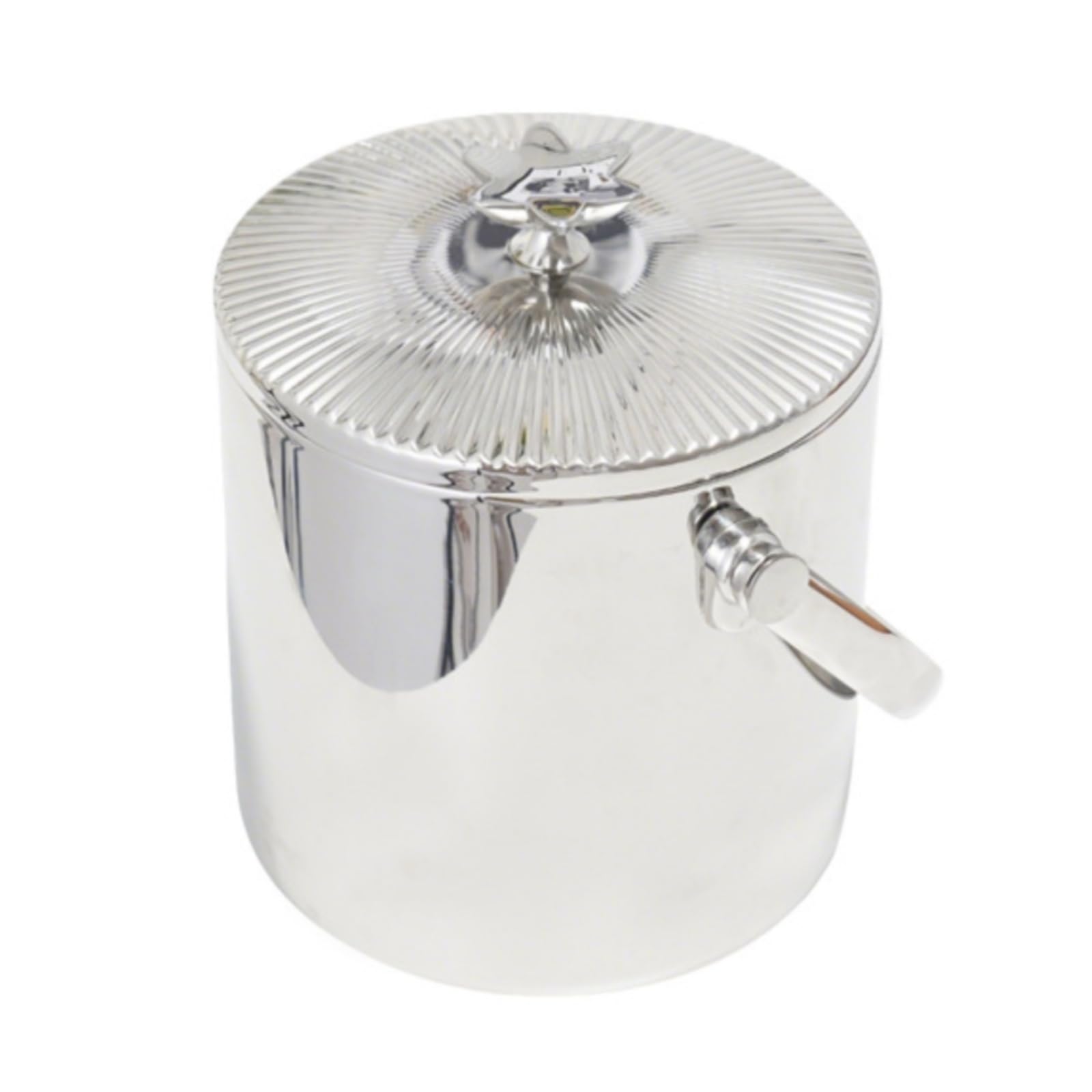 Amagogo Cubo de Hielo Doble Capa Cubo Balde Contenedor con Aislamiento y Tapa con Relieve Acero Inoxidable 304 Portátil y Ligero Adecuado para Restaurantes Reuniones Familiares Terrazas 15cmx18.5cm