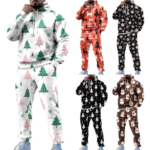 Sudaderas con capucha de manga larga y pantalones de chándal de Navidad para hombre