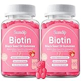 Biotin Gummies with Black Seed Oil,10,000mcg Biotin, Chlorophyll, Zinc, Vitamin A, B6, B12, C, D, E...