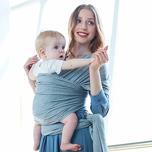 SVQ TECHNOLOGY - fular portabebe verano - Portabebes recien nacido - porteo bebe - sling bebe - koala bebe portabebes - mochila portabebes - mochila porteo bebe - pañuelo portabebe - (Grís Oscuro)