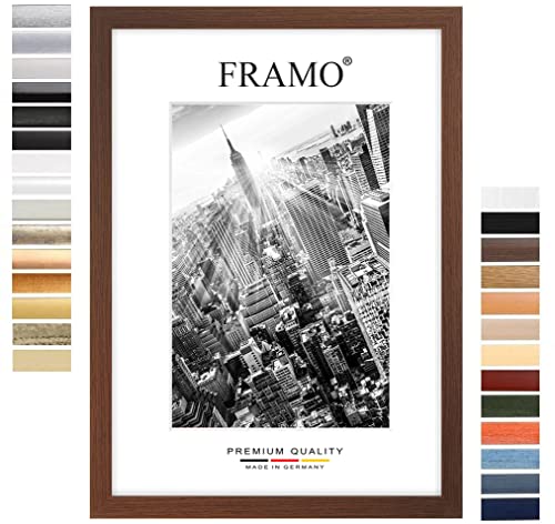 FRAMO35 24x30 Cadre Photo (Wenge), Cadre en Bois MDF de 35 mm de Large avec vitre en Verre...