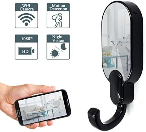 Poetele Upgrade 1080p Night Vision Clothes Hidden Hook Camera,WiFi Camera 12Mp Nanny Spy Cam for Home Security,Support 4 Hours Continuously Recording