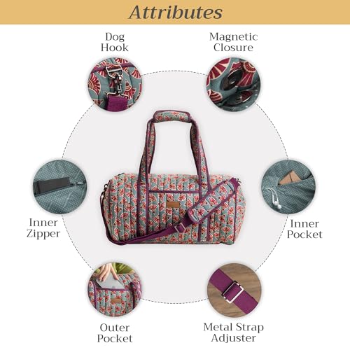 Maison d'Hermine Travel Duffle bag Cotton Quilted bag Overnight Luggage Weekender Business Travellers Family Trip - Bamako - Malia3