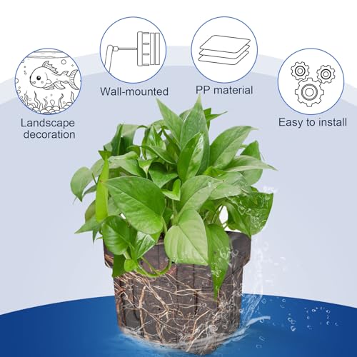 Image of Gosknor 4pcs Aquarium Plant Holders, Transparent Plastic Fish Tank Plant Pots Hanging Aquarium Planter Aquarium Plant Basket Aquatic Plant Cup for Aquarium Fish Tank Hydroponic Plants