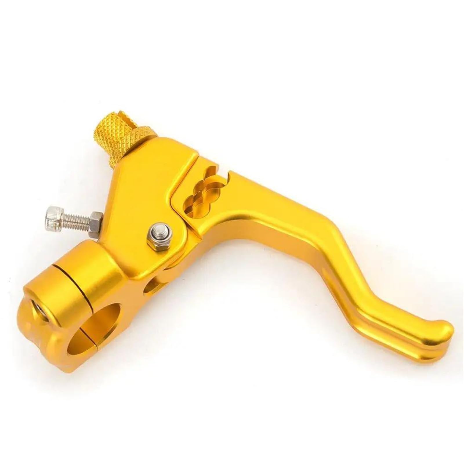 ETEKGVYVA Clutch Brake Lever Set Universal 7/8" 22mm Handlebar Motorcycle Clutch and Handbrake Short Clutch Lever Assembly(Gold)