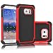 Galaxy S6 Case, Tekcoo(TM) [Tmajor Series] [Red/Black] Shock Absorbing Hybrid Rubber Plastic Impact Defender Rugged Slim Hard Case Cover Shell For Samsung Galaxy S6 S VI G9200 GS6 All Carriers
