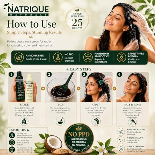 Image of Naturals Gel Hair Color India's 1st Amino Peptide Bond-Repair Technology Ammonia, PPD & Paraben Free 6 Herbal Extracts 100% Grey Coverage pH Balanced 180gm Rustic Mahagony 4RM
