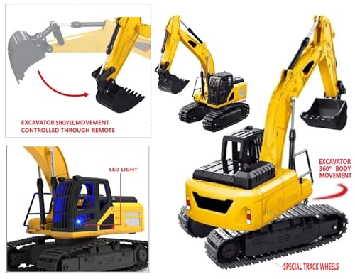 Image of HALO NATION 6-Channel Remote Control Excavator RC Excavator RC Engineering Truck Rechargeable Truck Toy with 360 Rotation & Moving Shovel