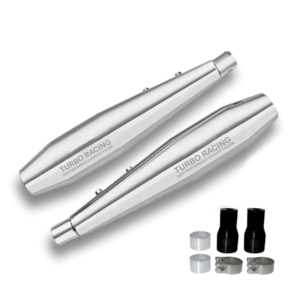 Turbo Racing Chrome Exhaust Silencer for Royal Enfield Continental GT 650, Easy Installation, Premium Steel Body-image-31
