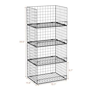 4 Tier Stackable Closet Organizers and Storage Shelves Closet Shelf Organizer Basket Bins Foldable Sweater Storage for Closet Organizer System Black Patent Pending