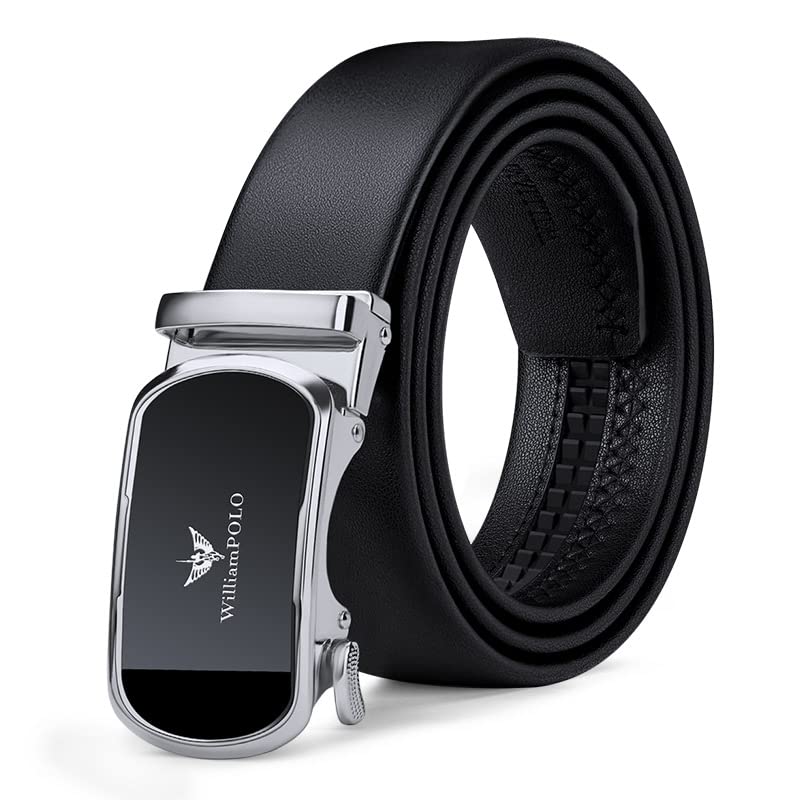 VANNANBA Leather ratchet Belts for Men，Mens Belt Automatic Sliding Buckle with Gift Box2