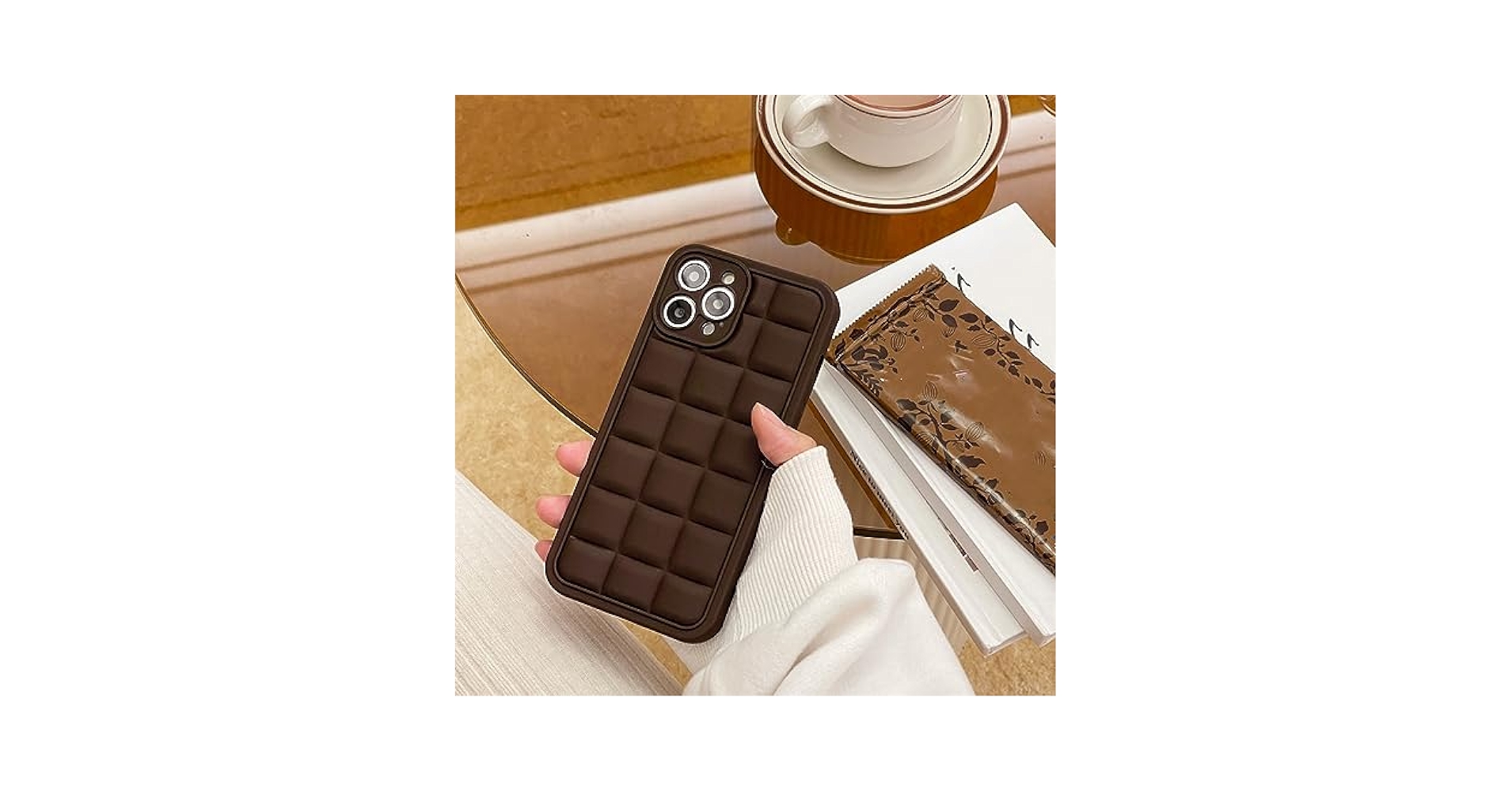 Geometric Chocolate Color Phone Cases for iPhone 13 Pro Xr