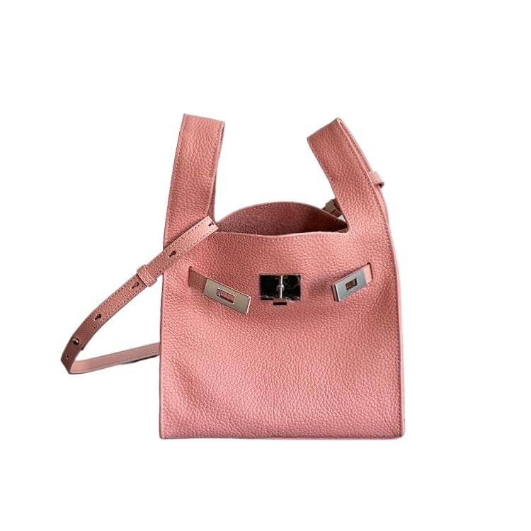 Leather Bucket Bag Large Capacity Totes Handbag Shoulder Crossbody Bag Buckle Basket Portable Luxury Elegant Casual