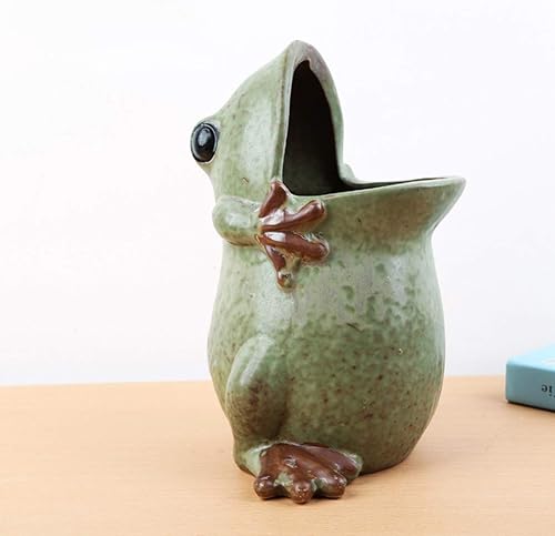 YOURNELO Creative Frog Ceramics - Macetas para suculentas (tamaño grande)