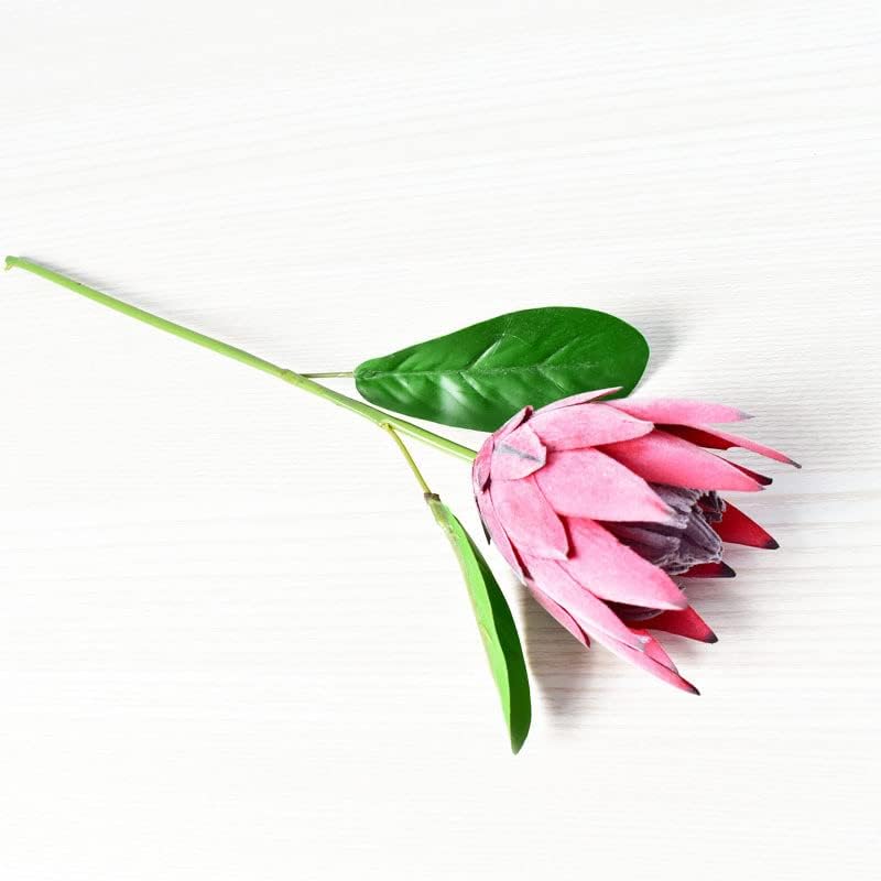 3 Stem King Protea Artificial Flowers Real Touch Silk Protea Cynaroides for Wedding Table Centerpieces Flower Arrangements Decor Bouquet (Light Yellow) - Image 3