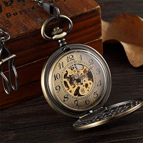 Reloj de bolsillo mecánico vintage con grabado de escudo, el regalo familiar perfecto 3