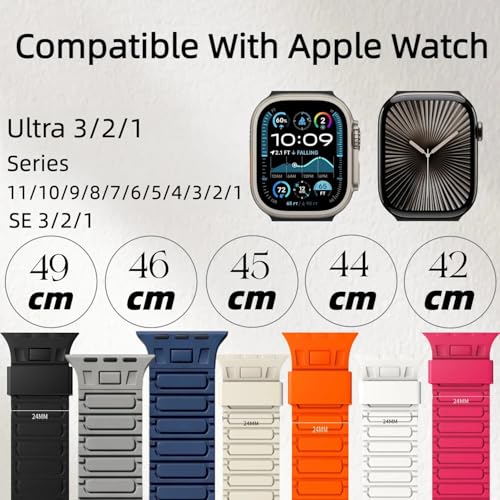 O-SEN Silicone Magnetic Apple Watch Sport Band (38mm-49mm, Various Colors) $4.99 or 2 for - image 4
