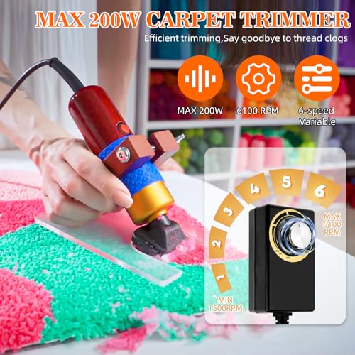 Image of Rug Tufting Gun with Carpet Trimmer Kit,Tufting Gun Starter Kit Professional Tufting Rug Making Machine,2 in 1 Cut Pile Loop Pile Tufting Gun Kits for Beginners and Amateur