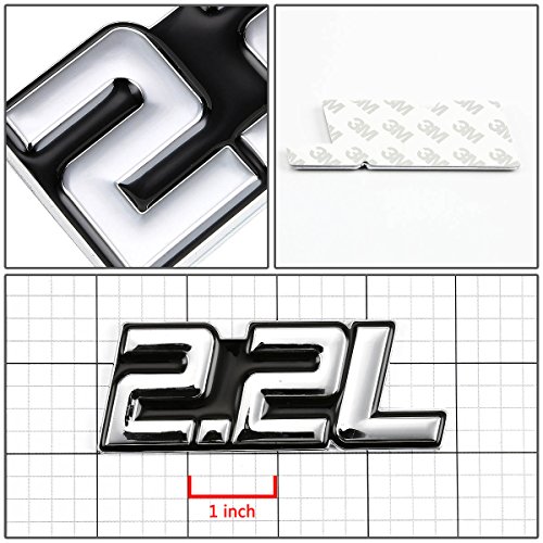 Image of Metal Emblem Decal Logo Trim Badge 2.2L (Silver & Black)
