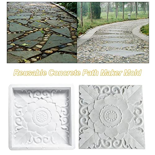 Molde de Concreto,DIY Stepping Stone tijolo molde, Square Retro Flower Walk Path Maker - Pavimentado