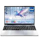 2026 Laptop Computer, 15.6 Inch Windows 11 Pro Laptops with Office 365, 8GB RAM 256GB SSD, Traditional Portable Lap top with Core M3-6Y30 Processor and Built-in Cooling System for Business & Students