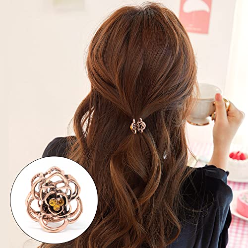 Pinzas para cabello vintage mini rosa 8 piezas miniatura 6