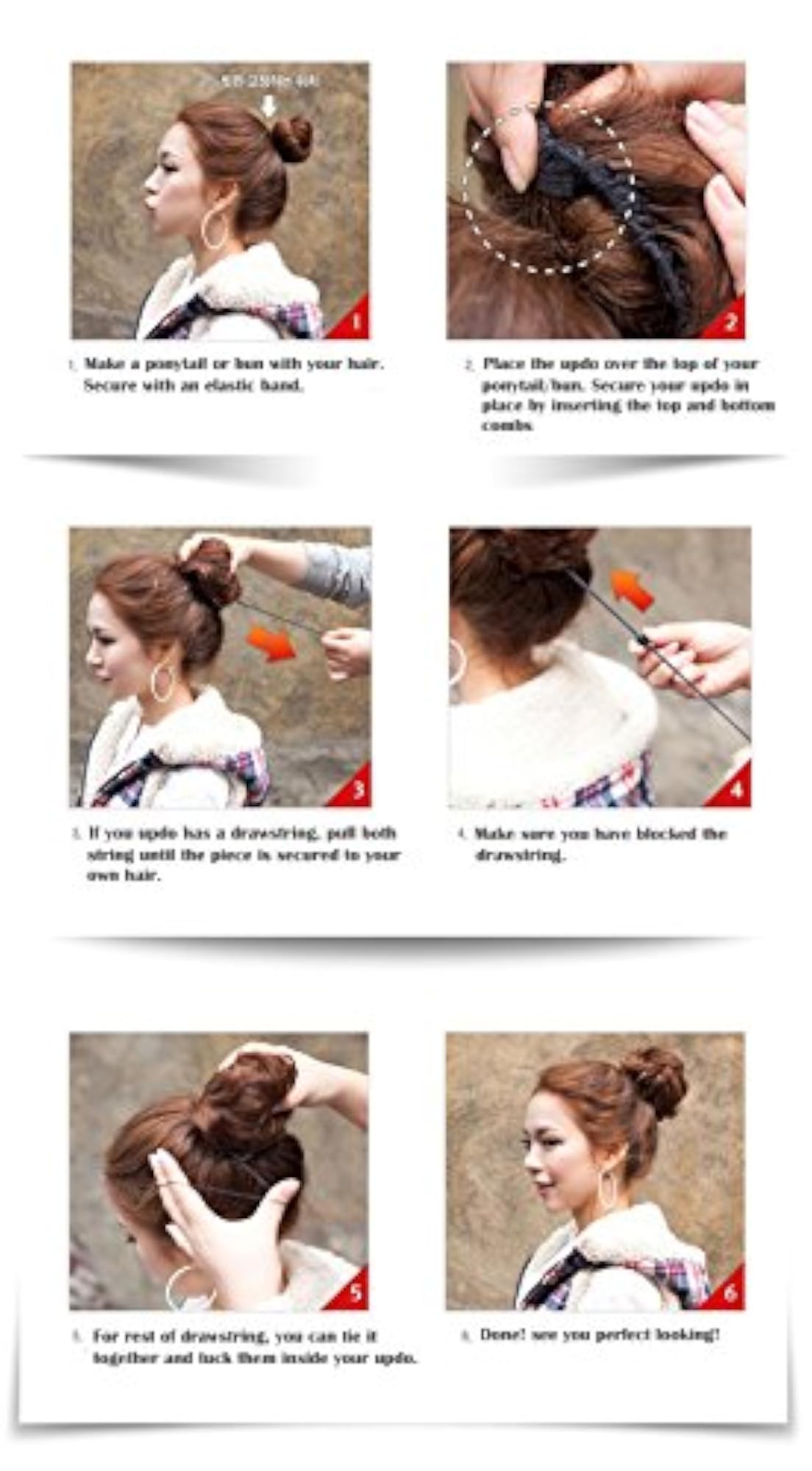 Synthetic Clip On Messy Hair Bun Extension for Women