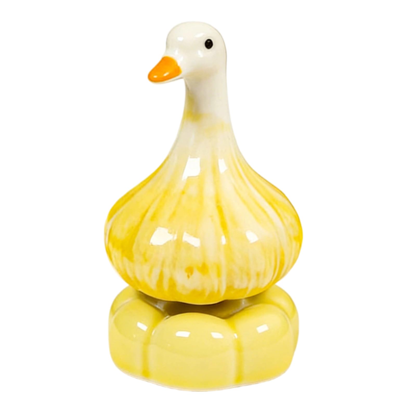 Msioytog Garlic Ducks Statues Ceramic Rotating Ducks Figurines Animal Sculptures Ornament Fidgety Toy for Home Decors Housewarming Gifts Garlic Statues