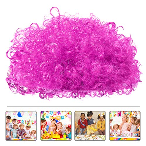 FRCOLOR Peruca Afro Colorida Curto Encaracolado Roxo Peruca Halloween Palhaço Cosplay Peruca Dos Ano